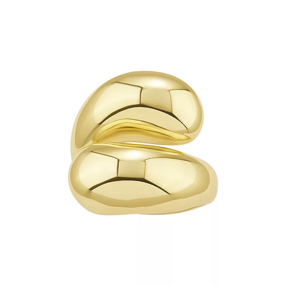 PRIMROSE Polished Brass Bypass Ring, Women's, Size: 7, Gold Tone Product Image