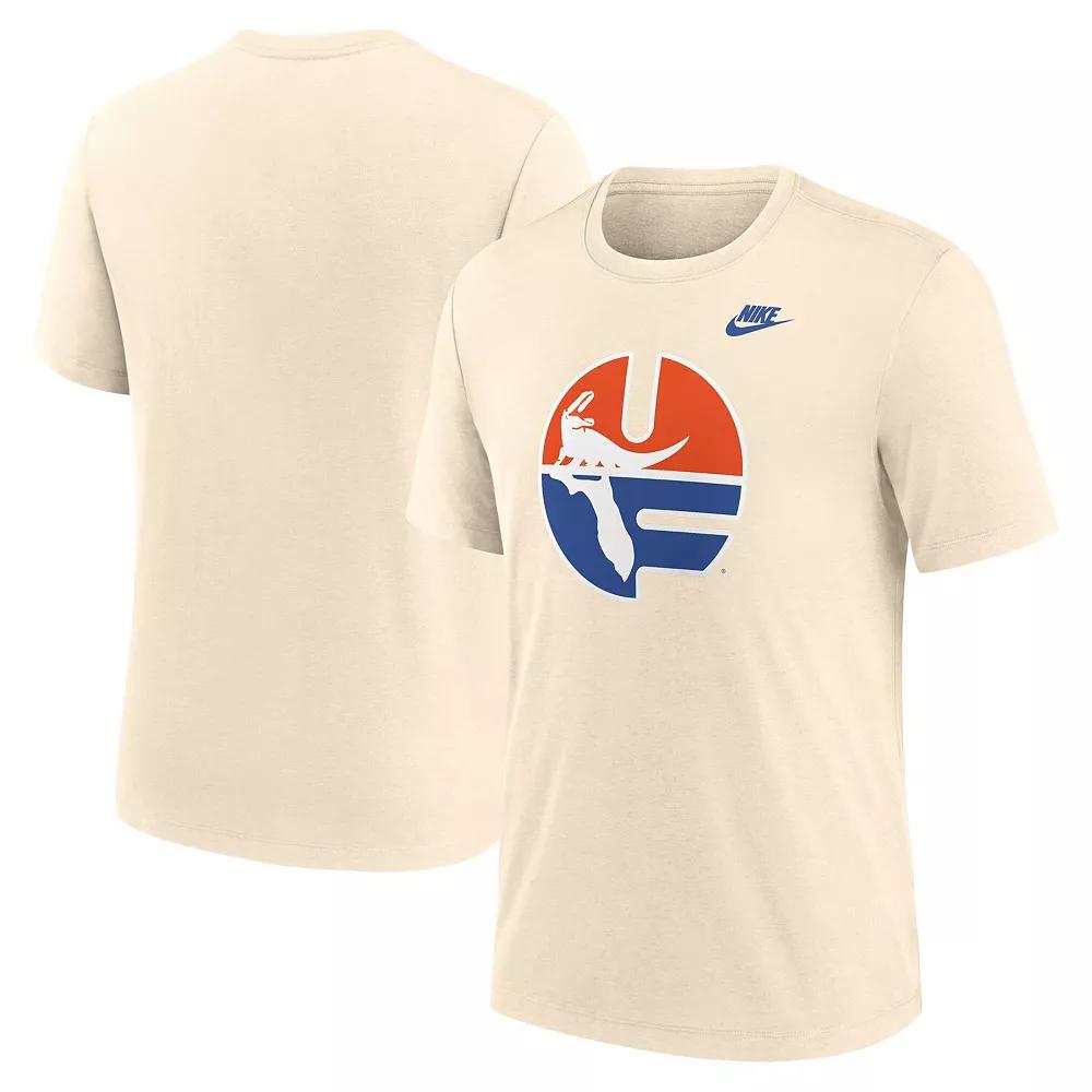 Men's Nike Cream Florida Gators Vault Logo Tri-Blend T-Shirt, Size: 2XL, Beige Product Image