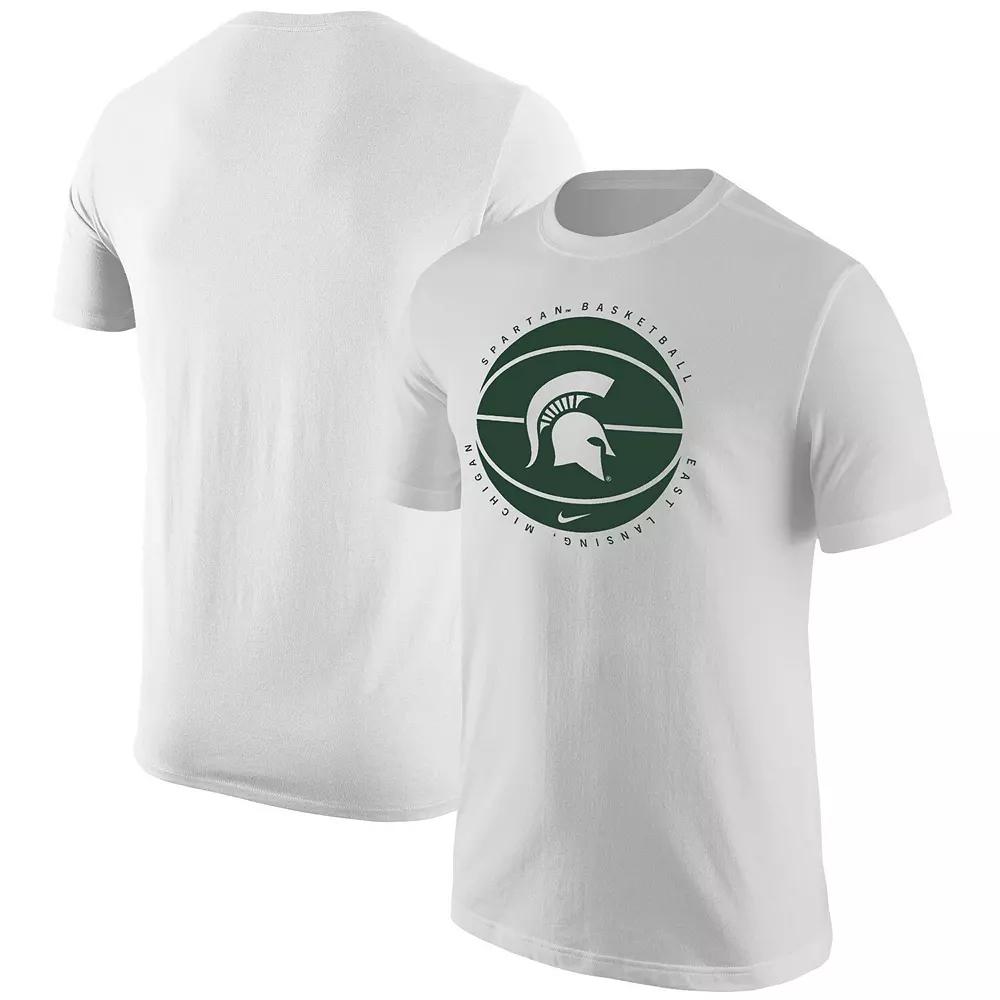 Men's Nike White Michigan State Spartans Basketball Logo T-Shirt, Size: 2XL Product Image