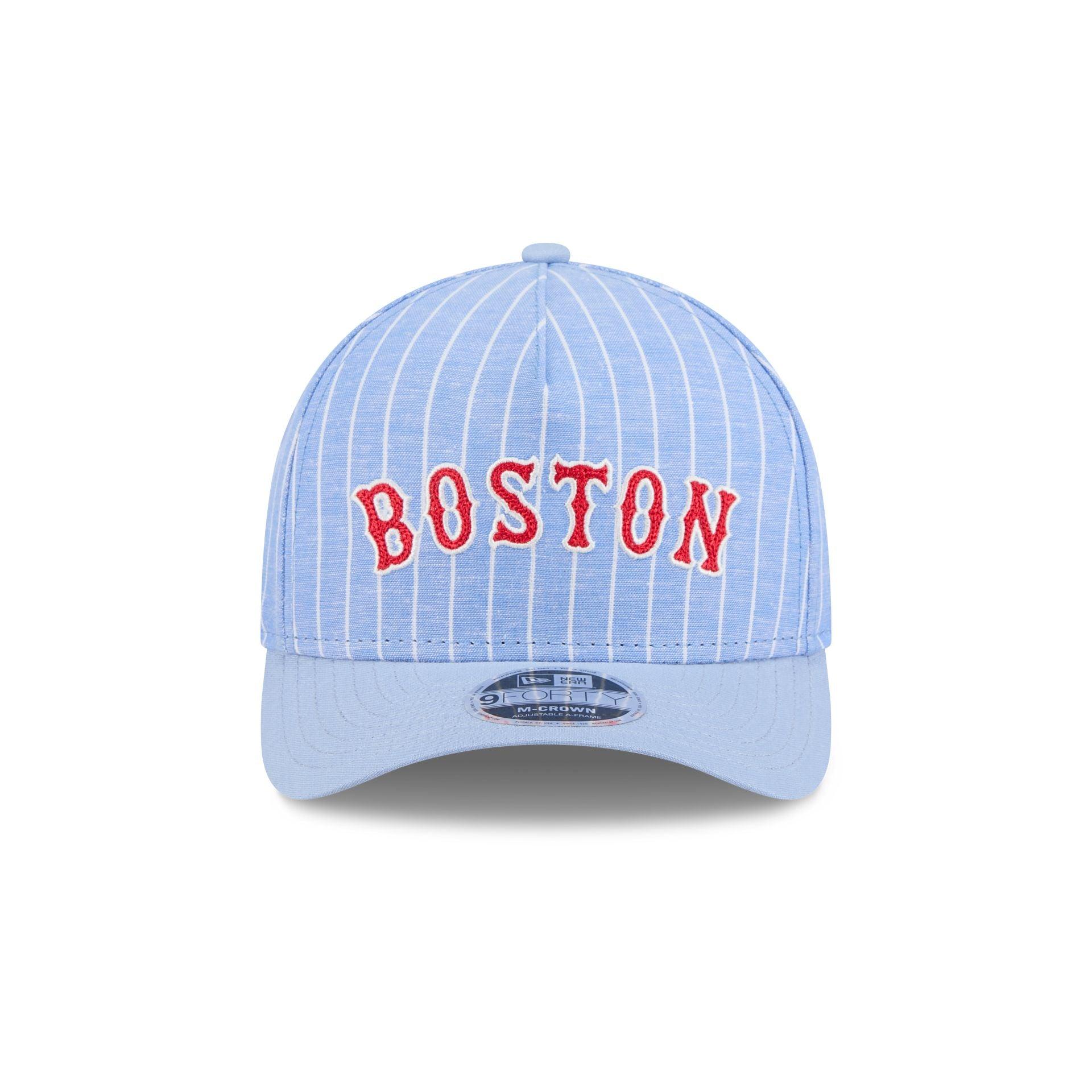 Boston Red Sox Pinstripe Linen 9FORTY M-Crown A-Frame Snapback Hat Male Product Image