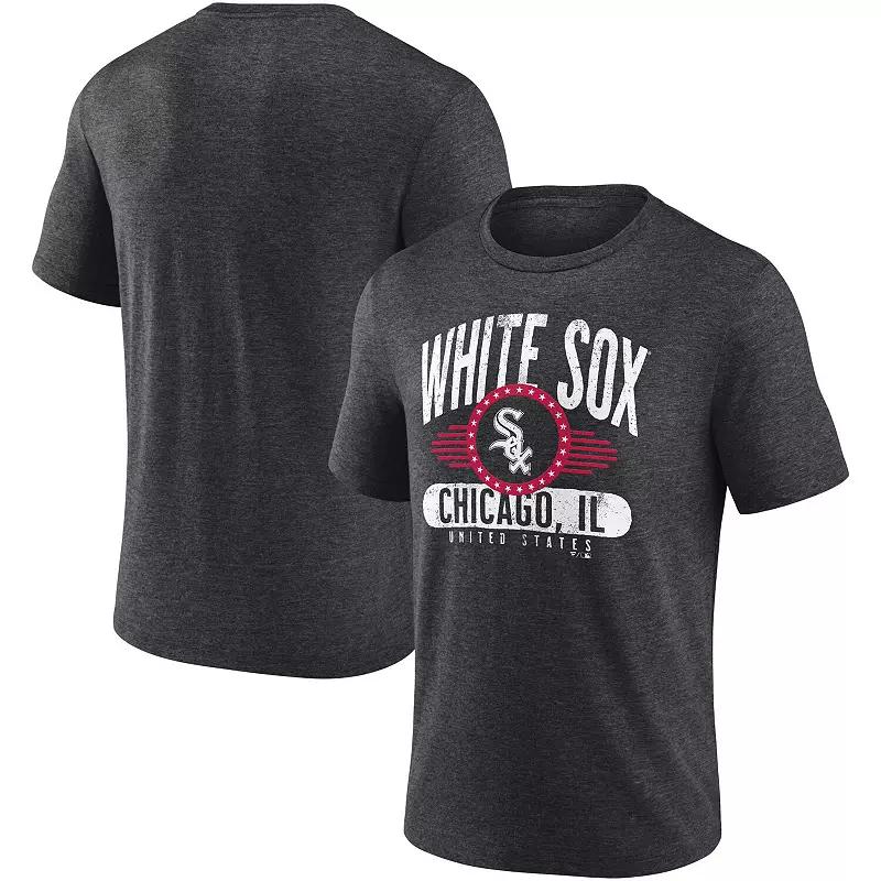 Men's Fanatics Branded Heathered Charcoal Chicago White Sox Badge of Honor Tri-Blend T-Shirt, Size: Large Product Image