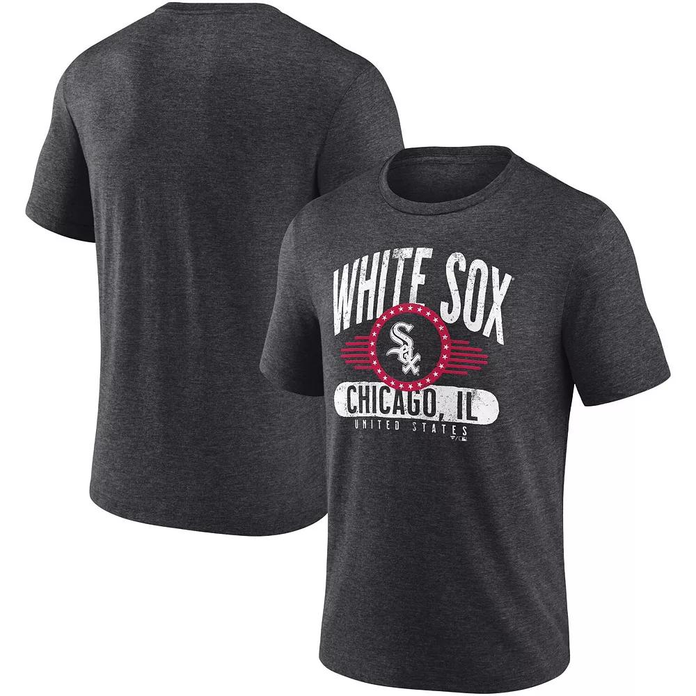 Men's Fanatics Branded Heathered Charcoal Chicago White Sox Badge of Honor Tri-Blend T-Shirt, Size: Large Product Image