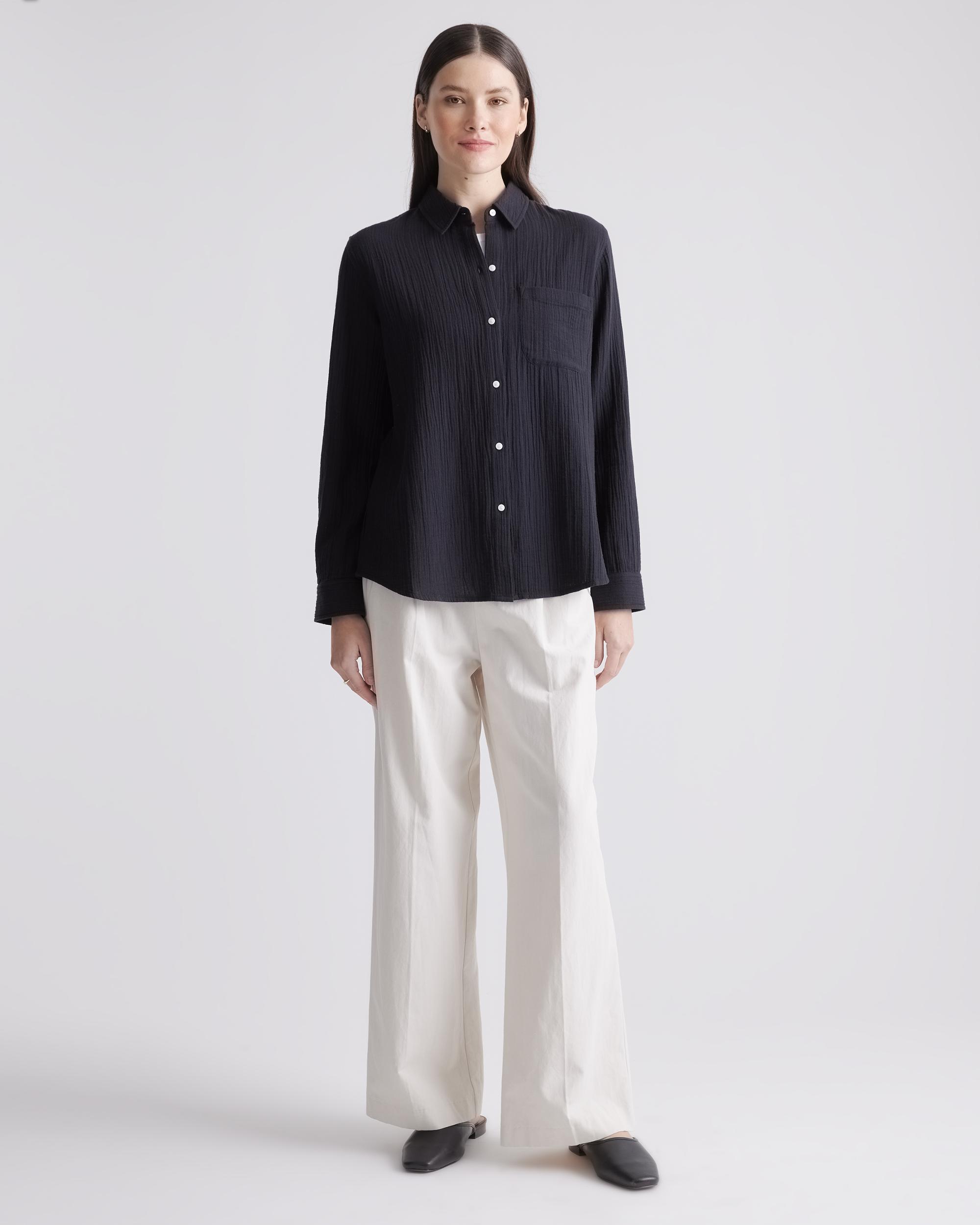 Quince | Women's Gauze Long Sleeve Shirt Organic Cotton Product Image