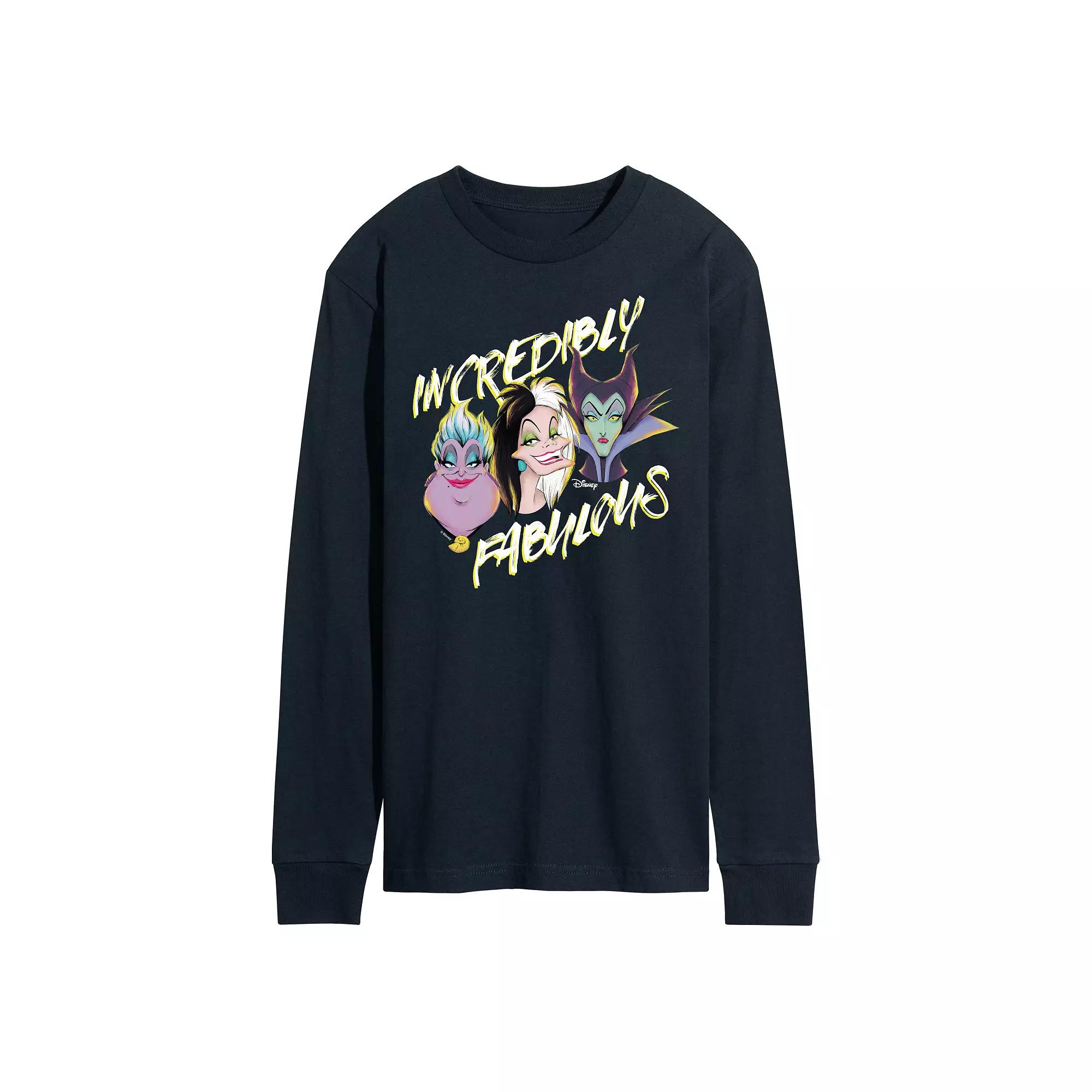 Disney Villains Men's Incredibly Fabulous Long Sleeve Graphic Tee,  Product Image