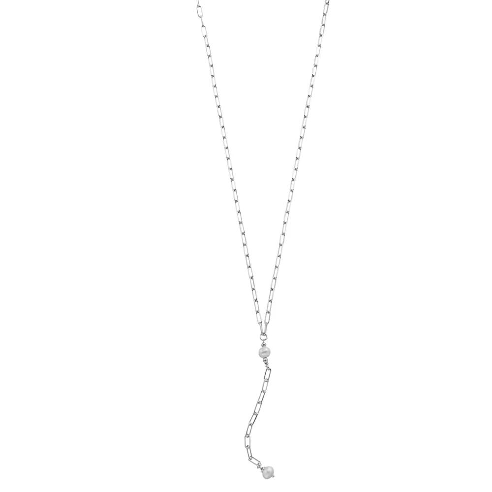 Sterling Silver Paperclip Chain Y-Necklace, Women's, Size: 18", Silvertone Product Image