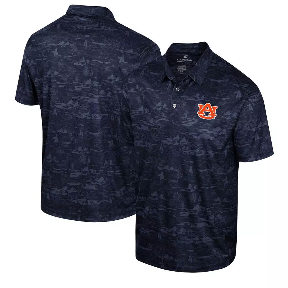 Men's Colosseum Navy Auburn Tigers Daly Print Polo,  Product Image