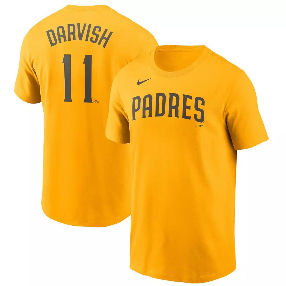 Men's Nike Yu Darvish Gold San Diego Padres Name & Number T-Shirt,  Product Image