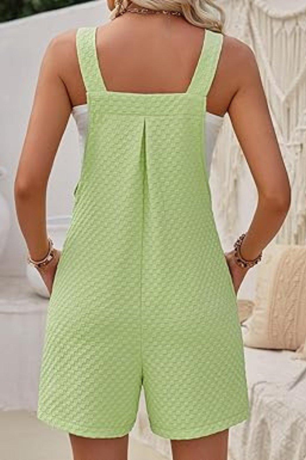 Sleeveless Jacquard Adjustable Strap Romper Product Image