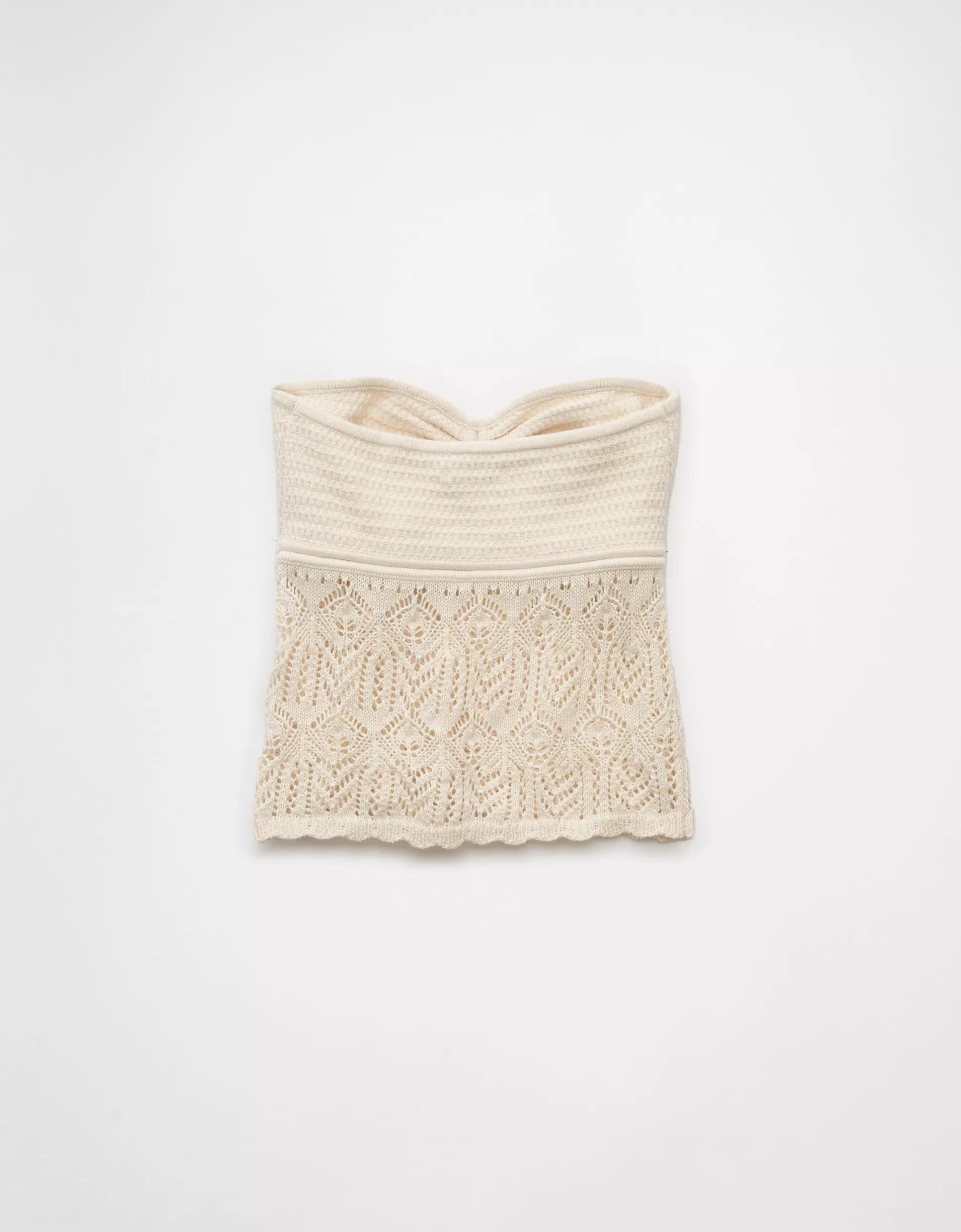AE Cropped Crochet Tube Top Product Image