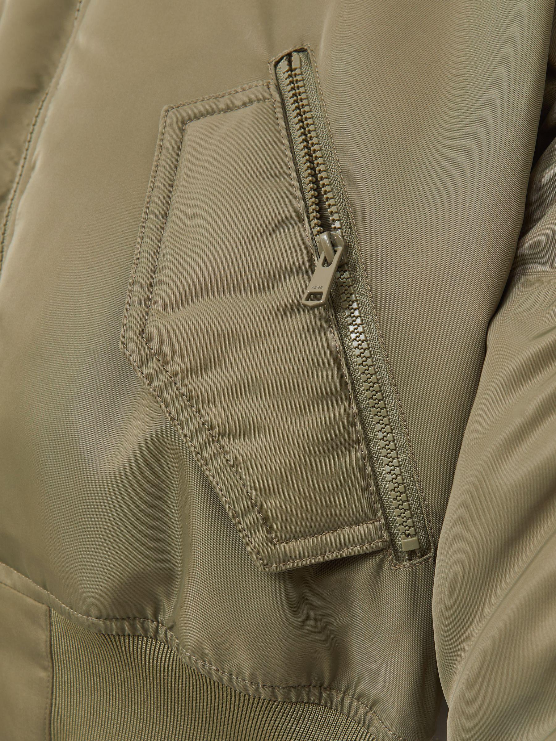 Technical Puffer Bomber Jacket in Khaki Product Image