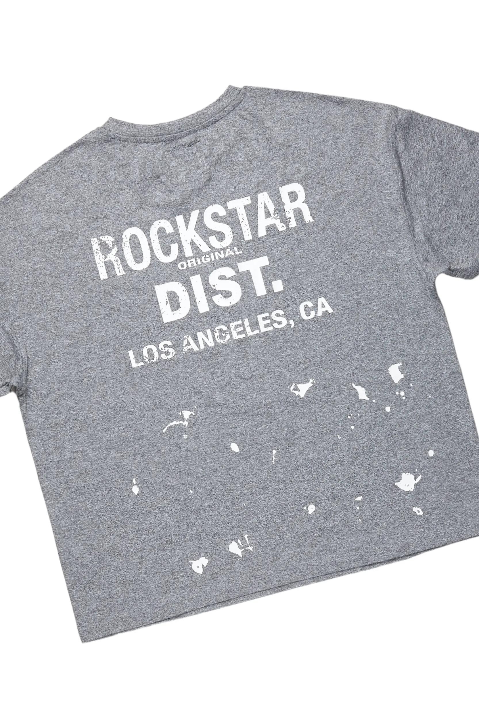 Living For It Heather Grey Bike Short Set Female Product Image