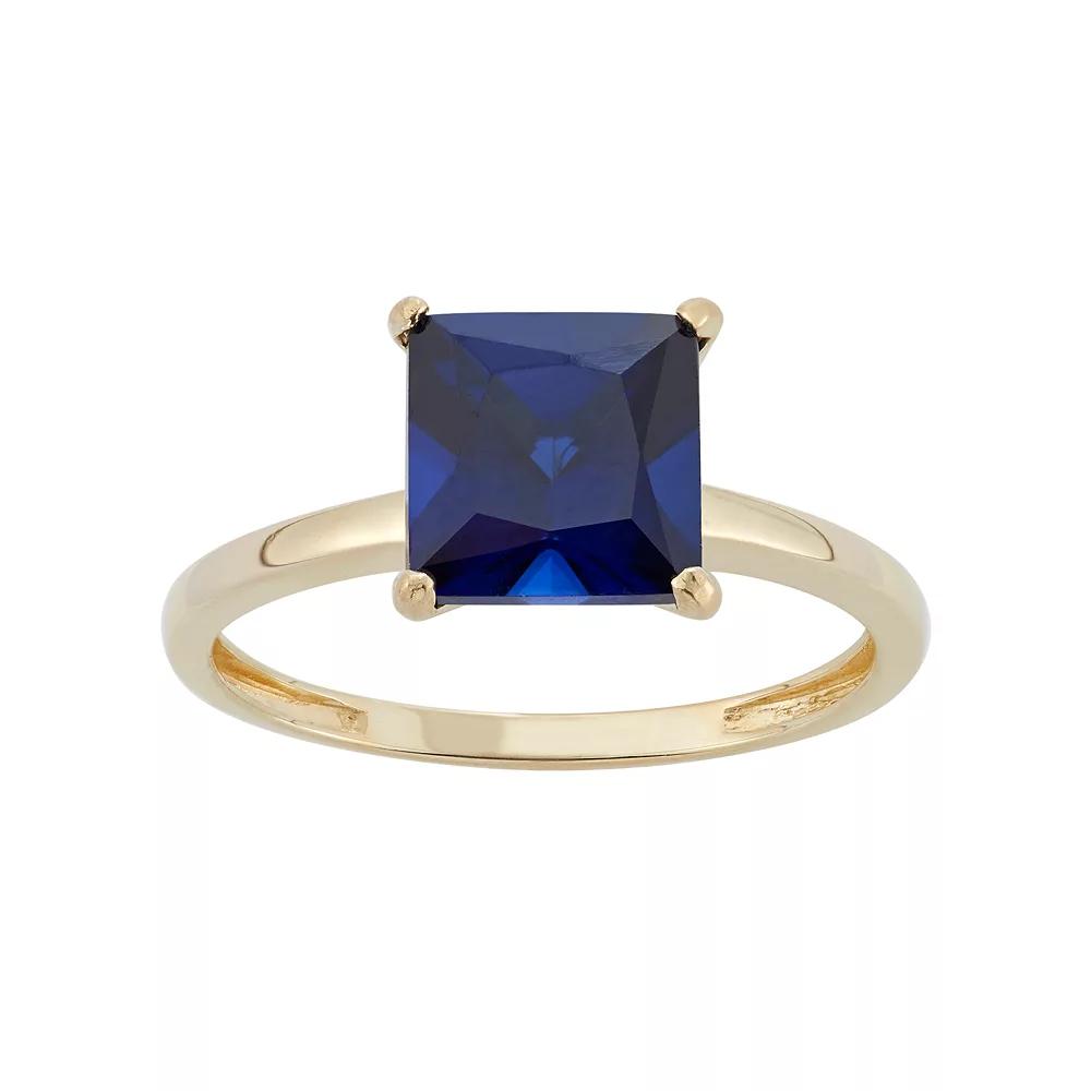 Designs by Gioelli Lab-Created Sapphire 10k Gold Ring, Women's, Size: 8, Blue Product Image