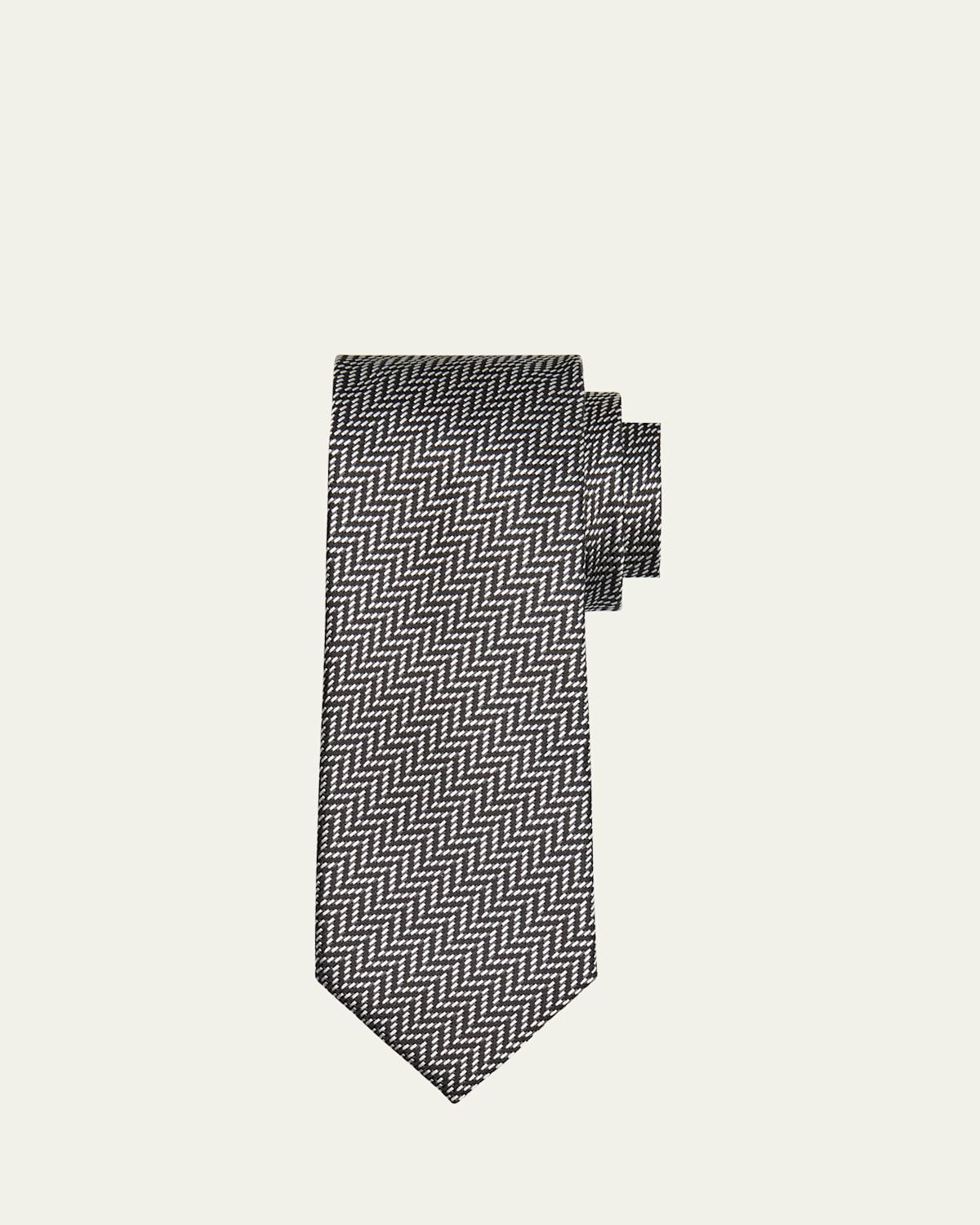 Mens Chevron Silk Tie Product Image