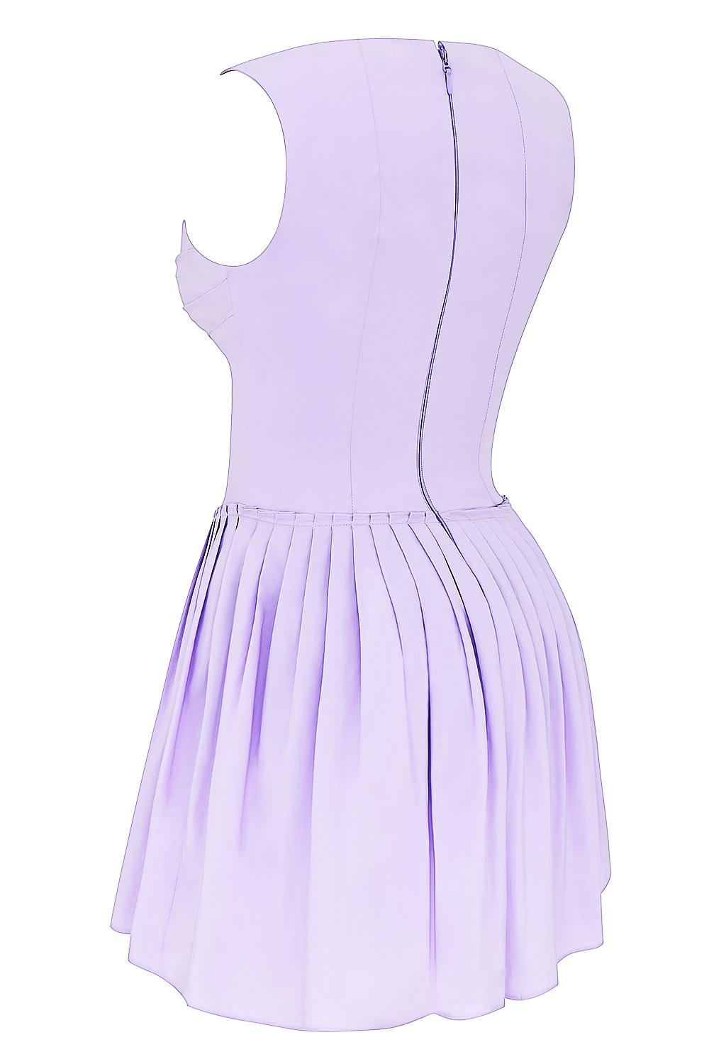 Cupid  orchid pleated cotton mini dress Product Image