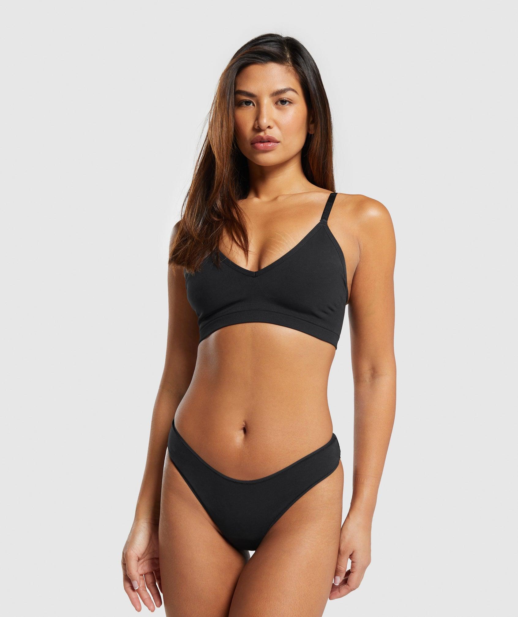 Gymshark Seamless V Neck Bralette - Black Female Product Image