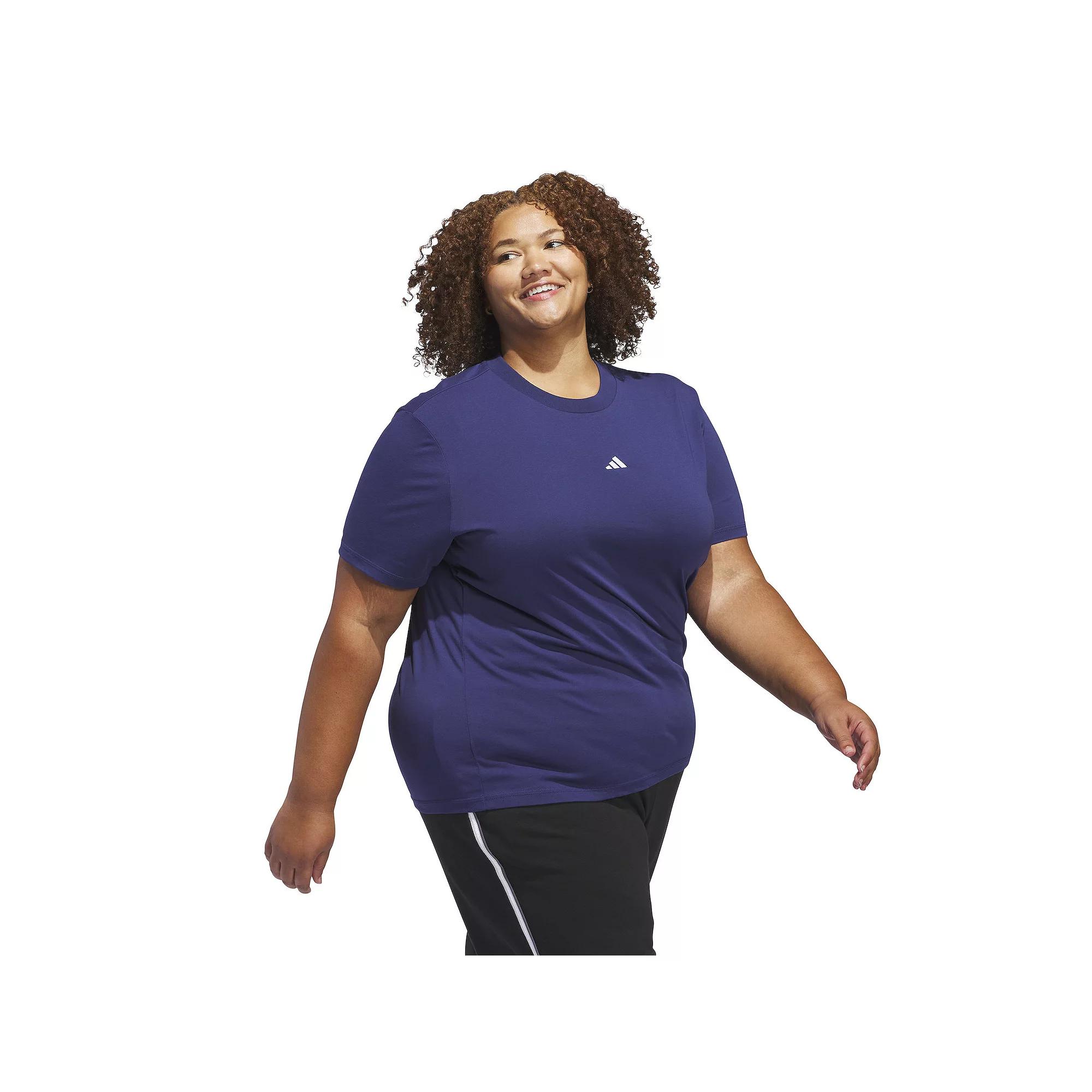 Plus Size adidas Essentials Small Logo T-Shirt, Women's, Size: 2XL, Dark Blue Product Image