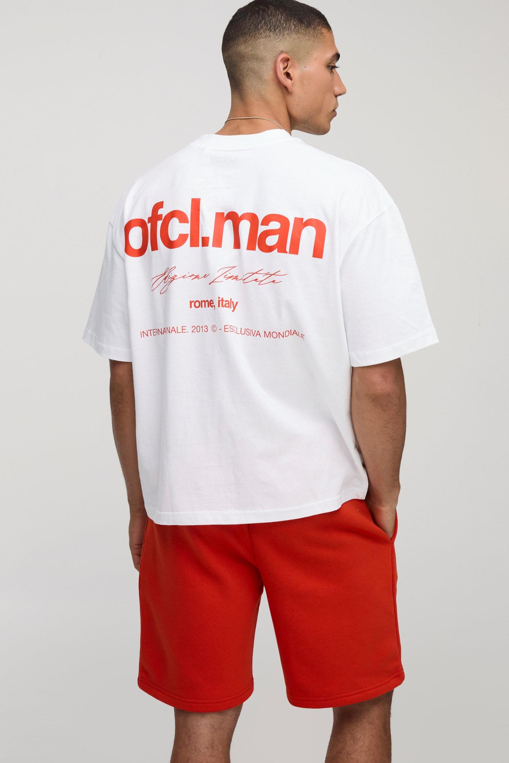 Oversized Boxy Extended Neck Ofcl Man T-Shirt and Short Set | boohooMAN USA Product Image
