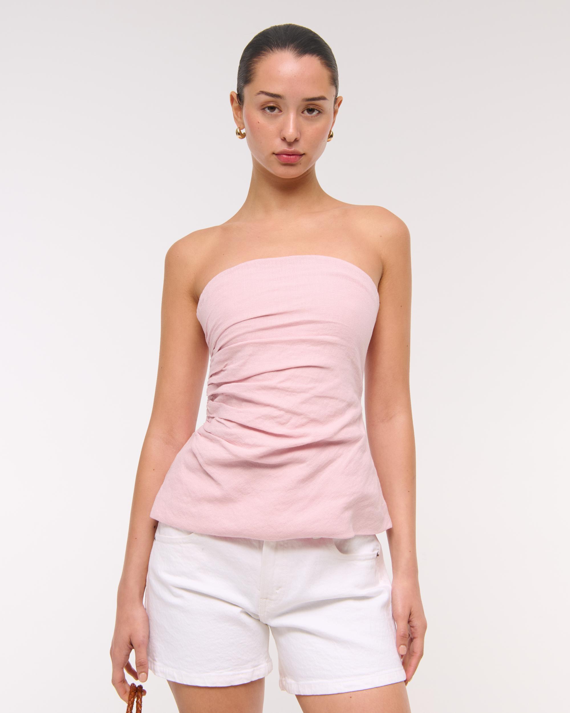 Linen-Blend Tube Top Product Image
