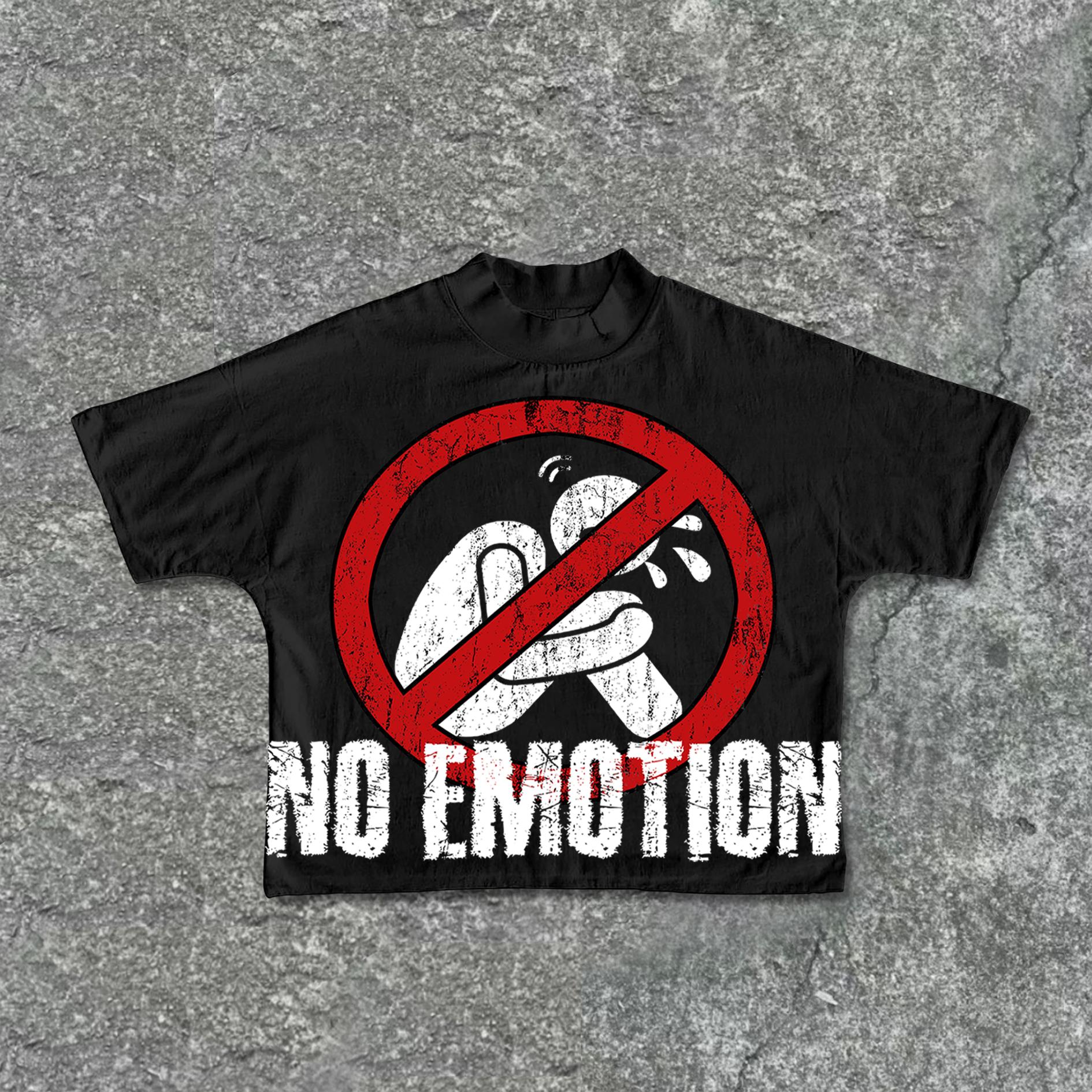 No Emotion Graphics Print Cropped T-Shirts Product Image
