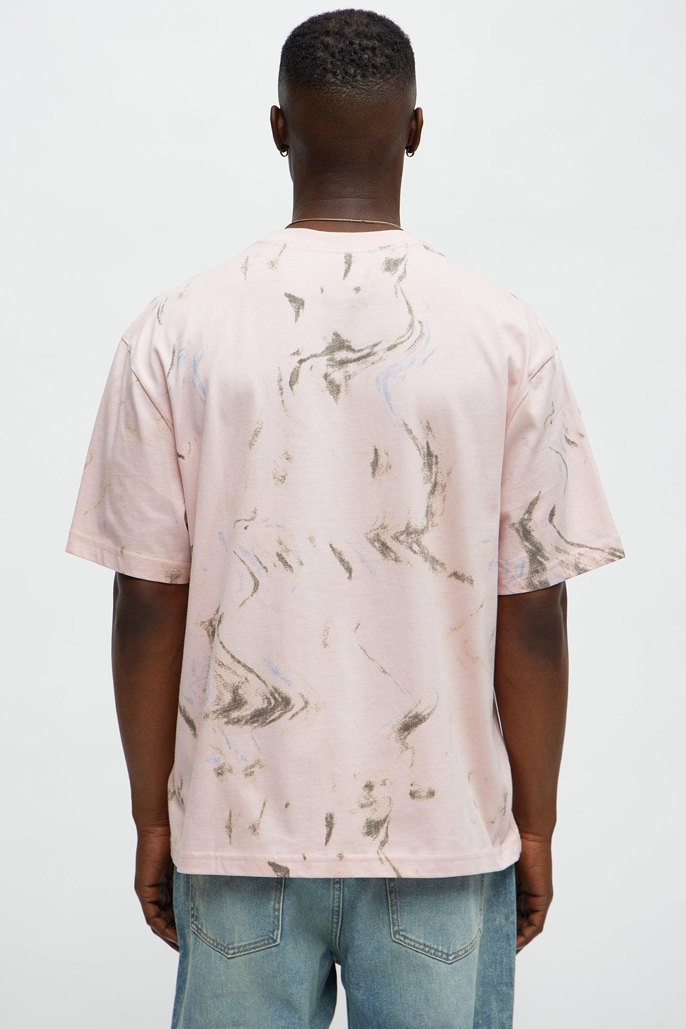 Marble Print Relaxed Tee - Pink Male Product Image