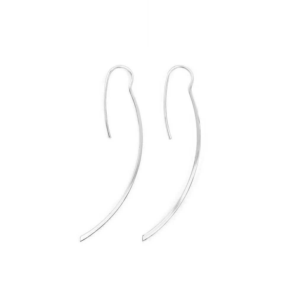 Primavera Sterling Silver Stick Fishhook Earrings, Womens Silver Tone Product Image