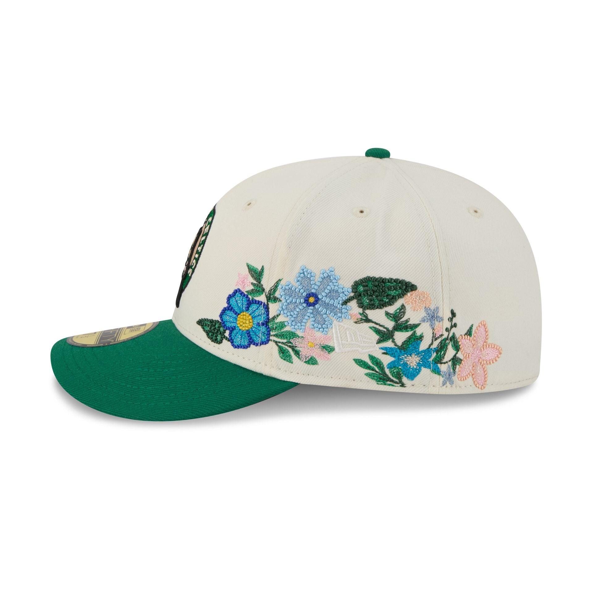 Boston Celtics Tonal Florals White 59FIFTY Fitted Hat Male Product Image