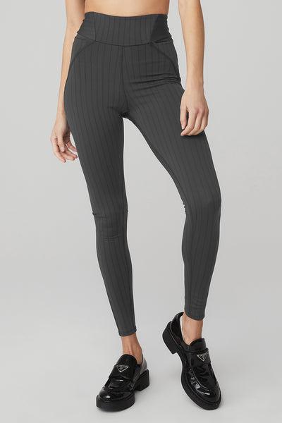ALO | Pinstripe Jacquard Extreme High-Waist Legging Grey Product Image