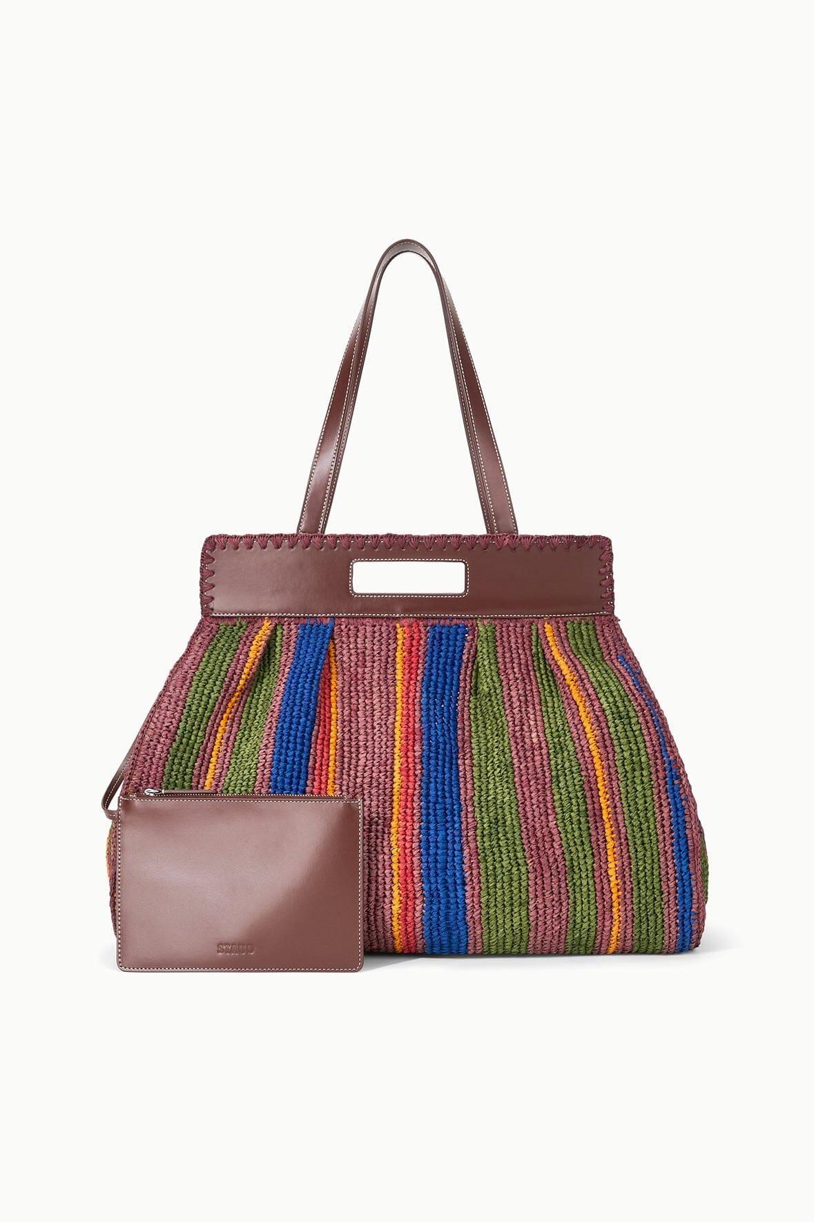 RUE TOTE BAG | JUNGLE STRIPE RAFFIA Product Image