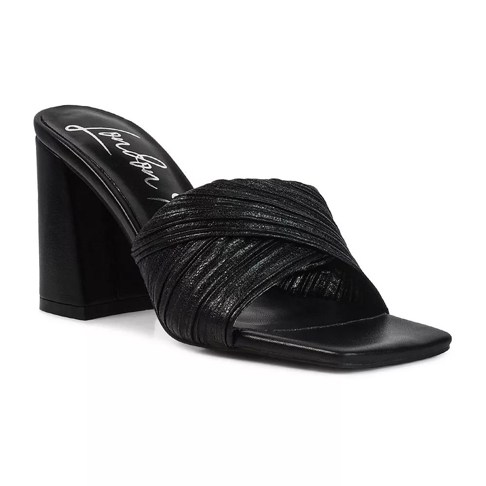 London Rag Salty You Women's Heeled Slide Sandals, Size: 9, Black Product Image