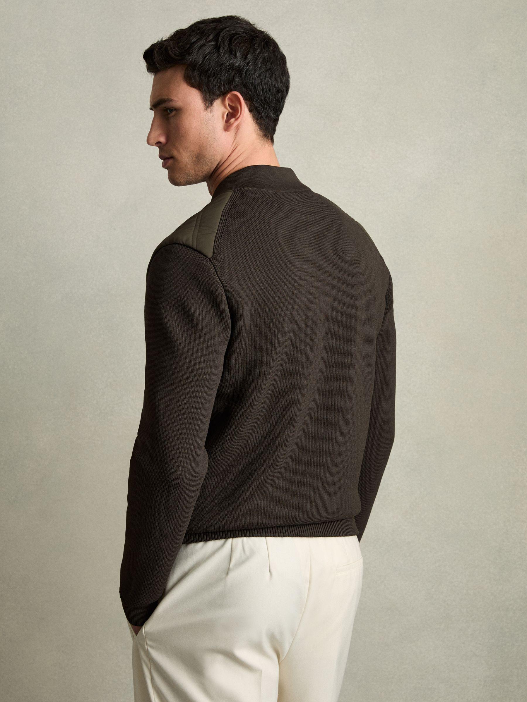 Quilted Hybrid Jacket in Military Green Product Image