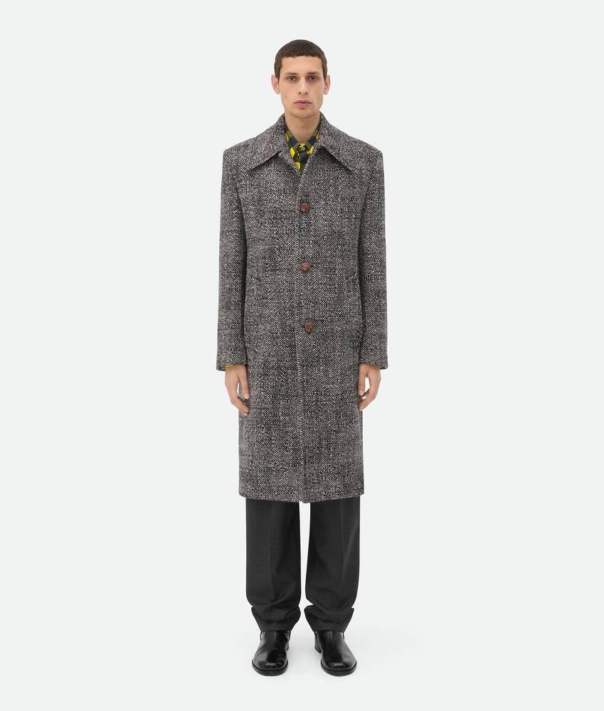 Men's Wool Chevron Coat in Black/chalk/beige Product Image