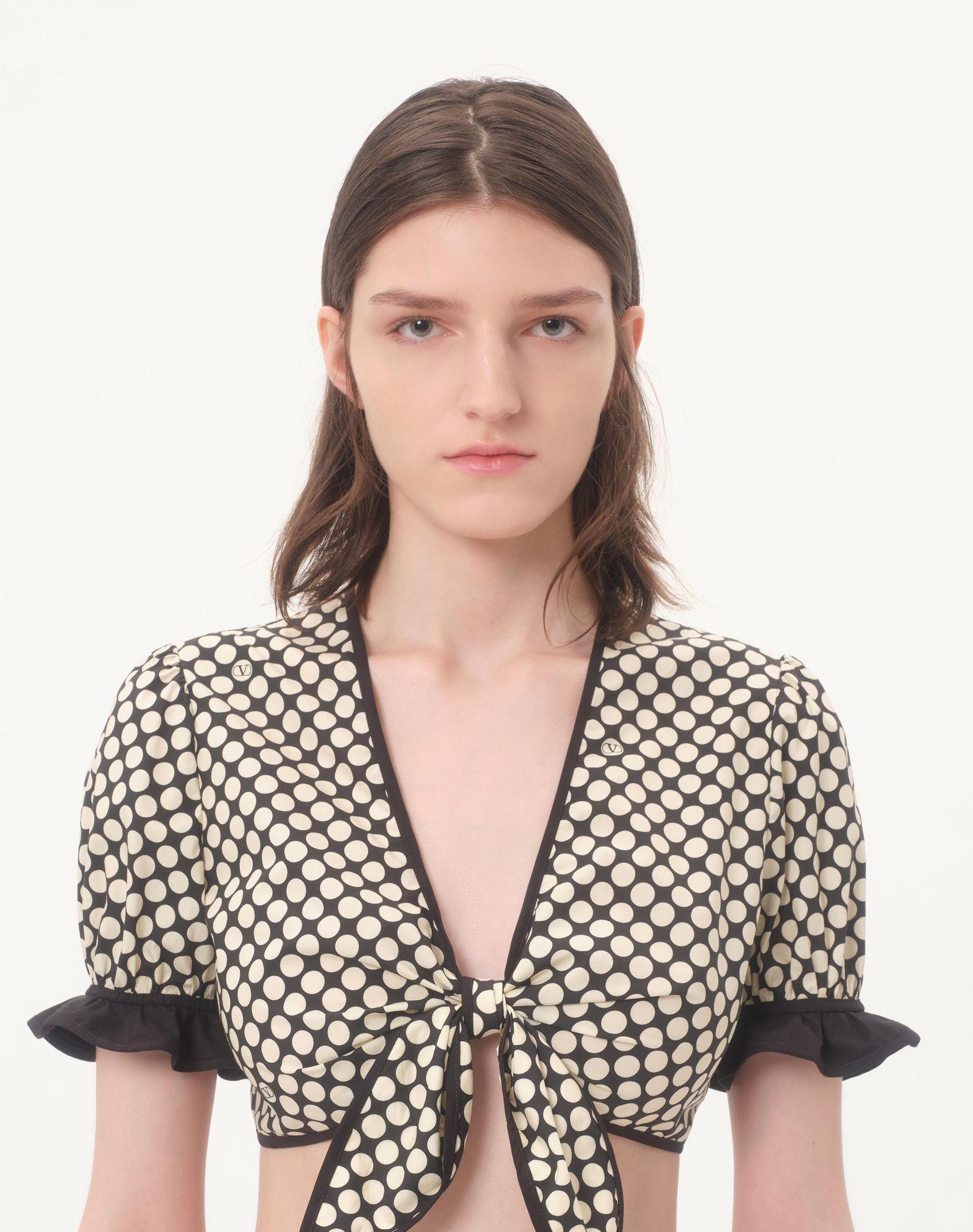 Poplin Top With Plus De Pois Print Product Image