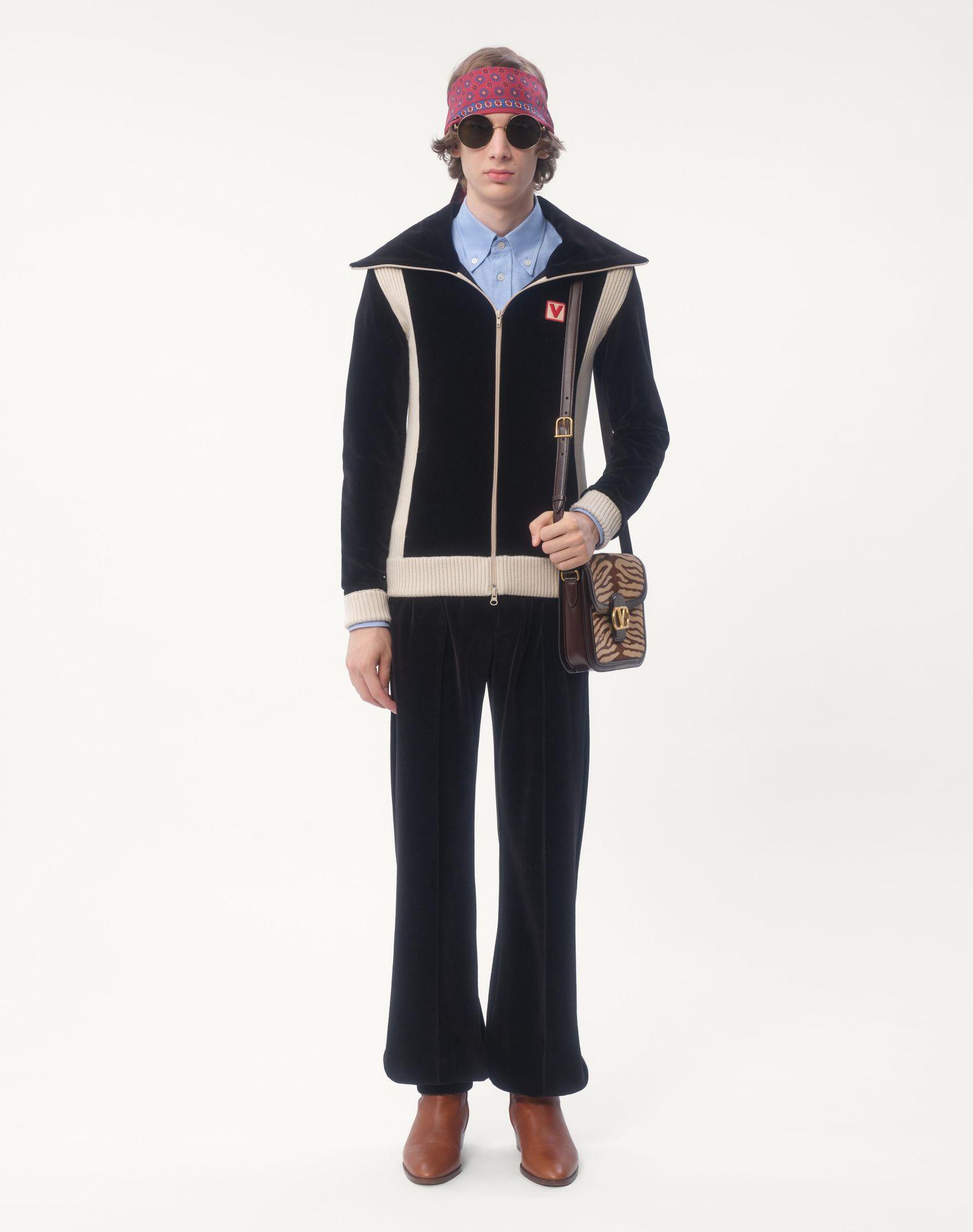 Chenille Jogging Pants With Chez Valentino Patch Product Image