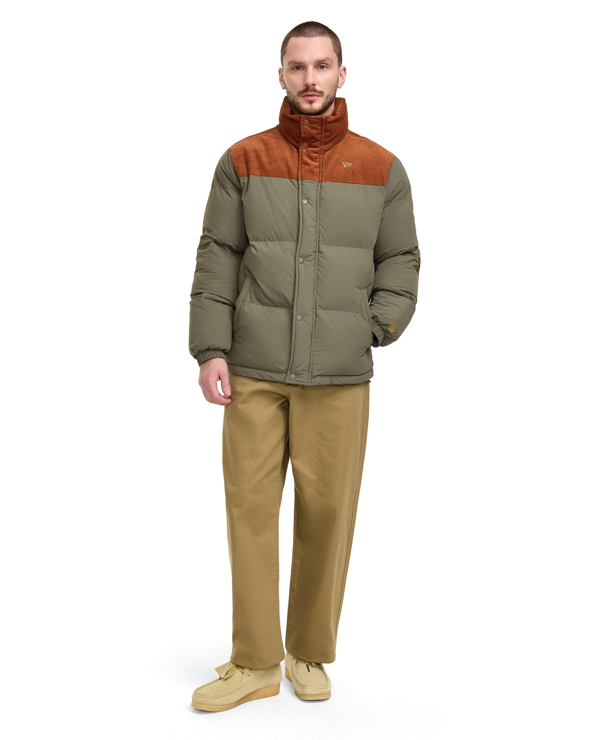 New Era Green Canvas Puffer Jacket Male Product Image