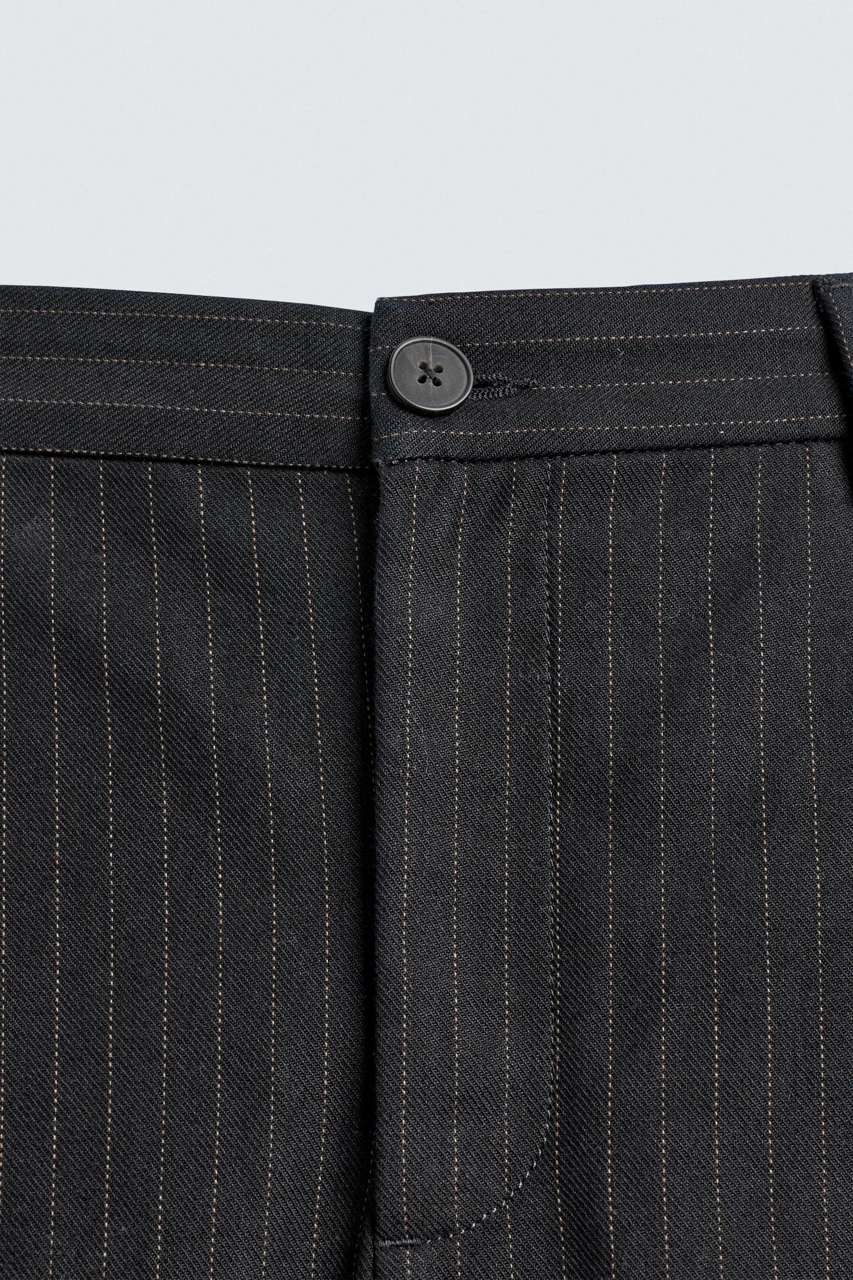 RELAXED FIT PINSTRIPE PANTS Product Image