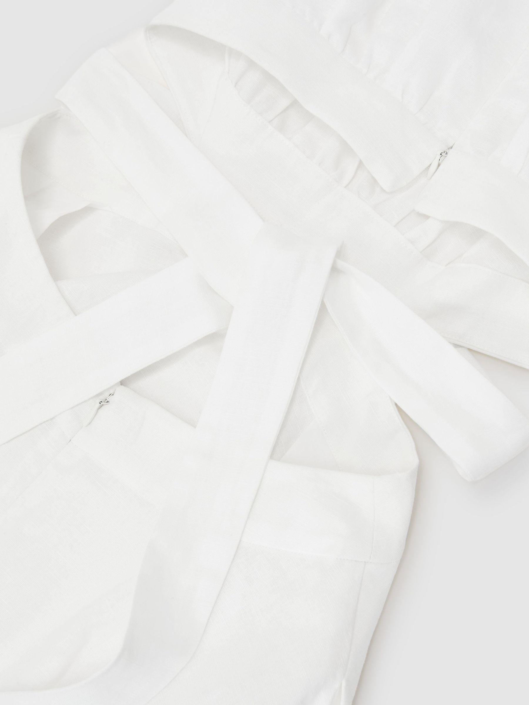 Petite Polka-Dot Wide-Leg Suit Trousers in White/Navy Product Image