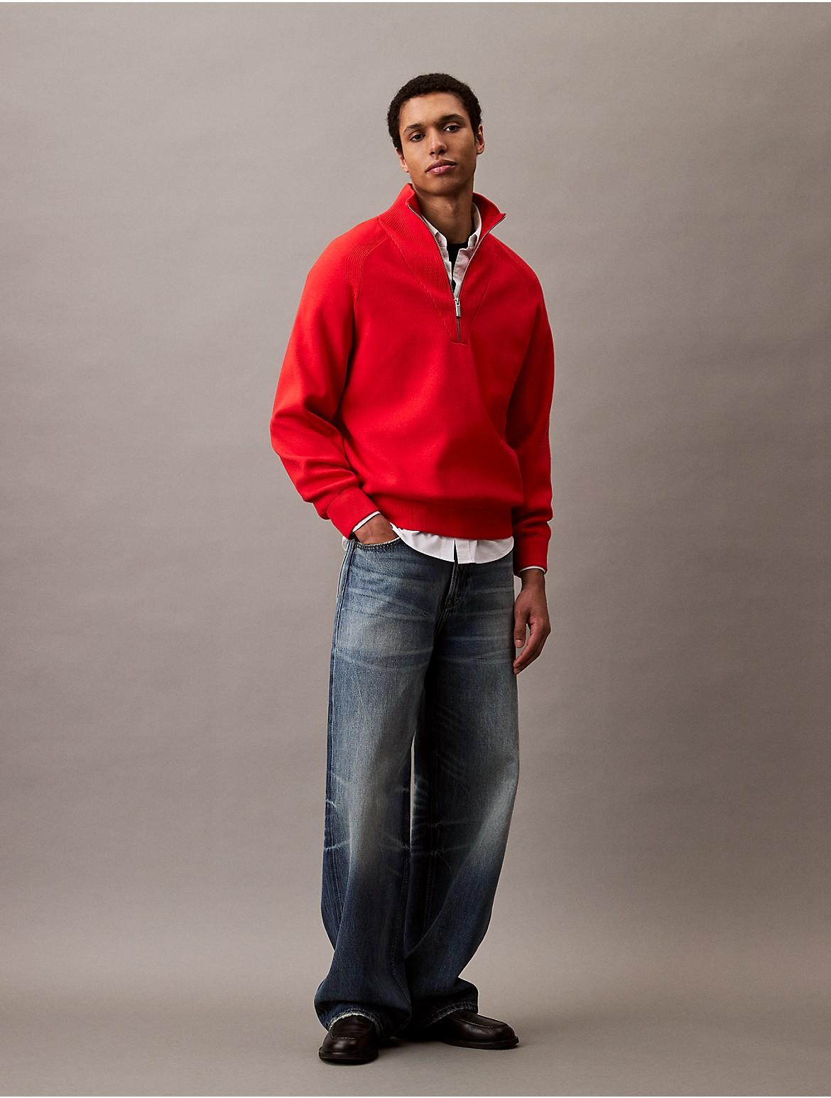 Calvin Klein Mens Tech Knit Quarter Zip Sweater Product Image