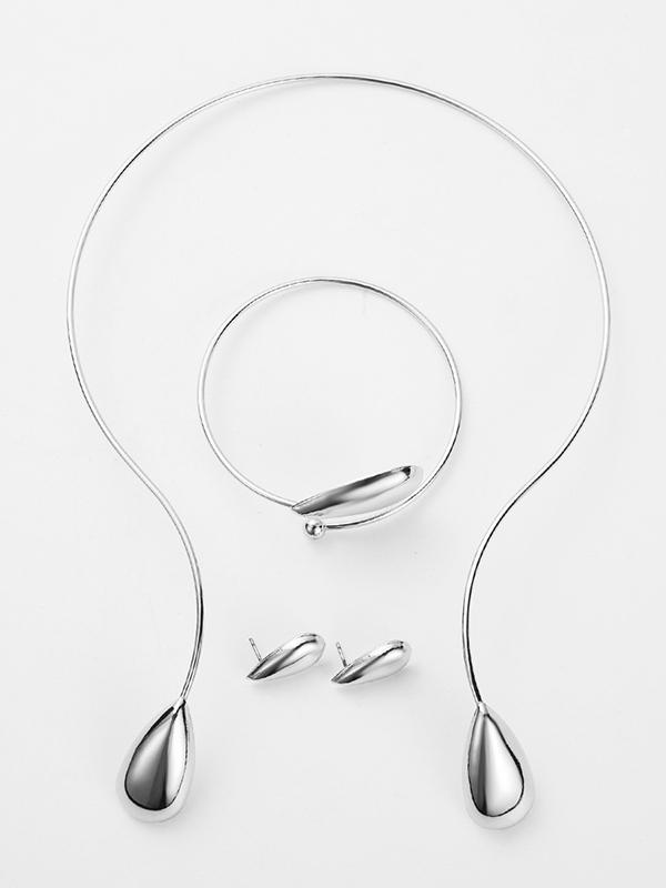 4 Pcs Geometric Bracelet Accessories + Drop Earrings + Necklaces Accessories Product Image