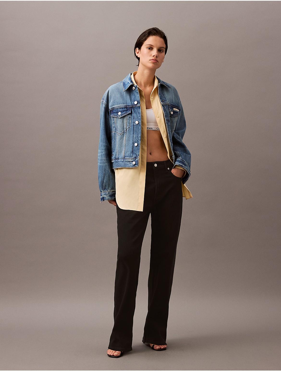 Calvin Klein Womens 90s Denim Trucker Jacket - Blue Product Image