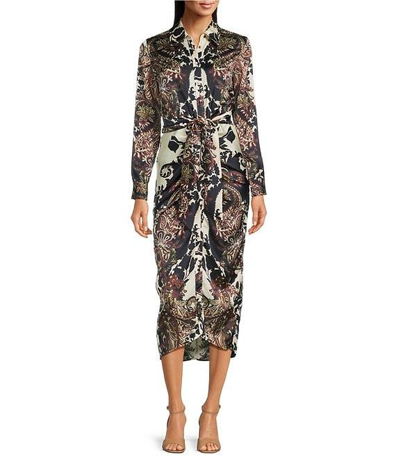 Alex Marie Adriana Collared Tie Waist Midi Dress Product Image