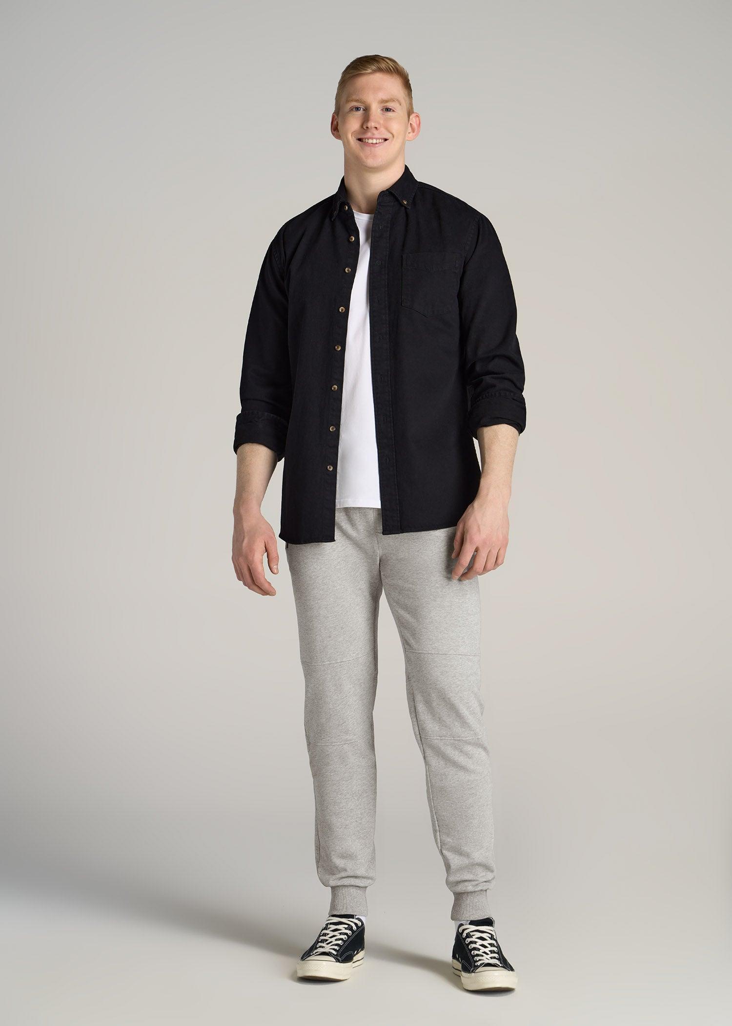 Wearever French Terry Joggers for Tall Men in Grey Mix Male Product Image