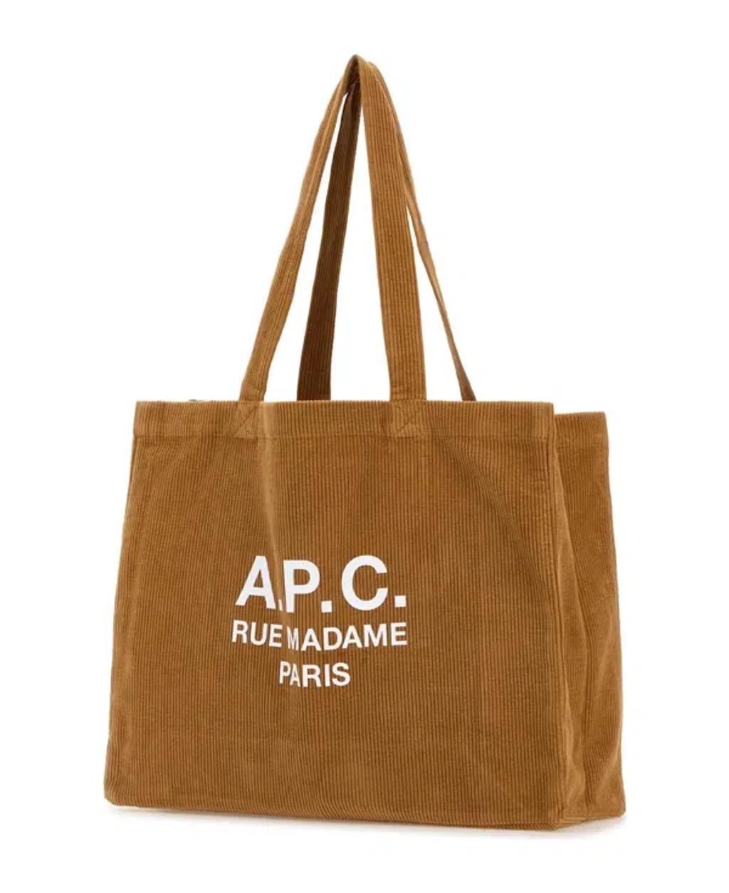 APC Corduroy Diane Shopping Bag With Dual Handles In Orange Product Image