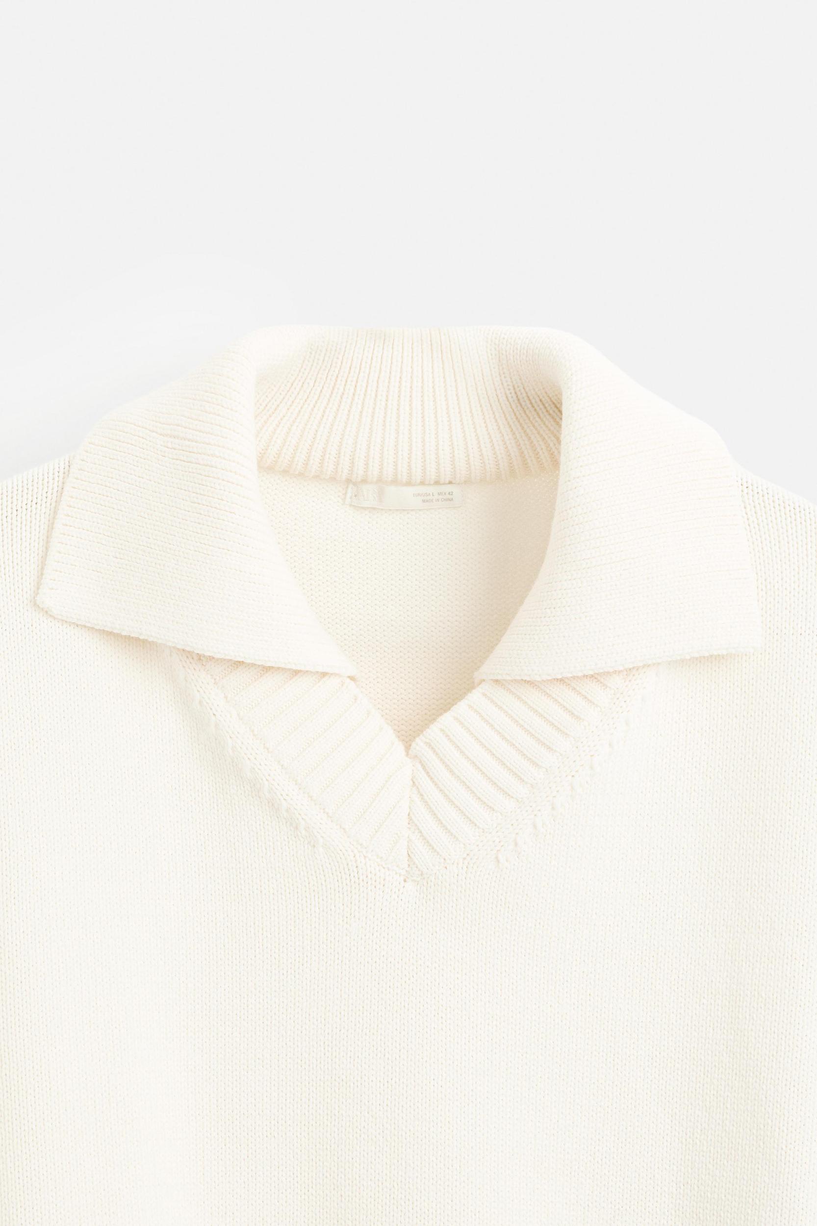 COTTON BLEND KNIT POLO Product Image