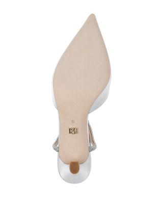 Women's Autumn Pointed Toe Pavé Embellished Mid Heel Pumps   Product Image