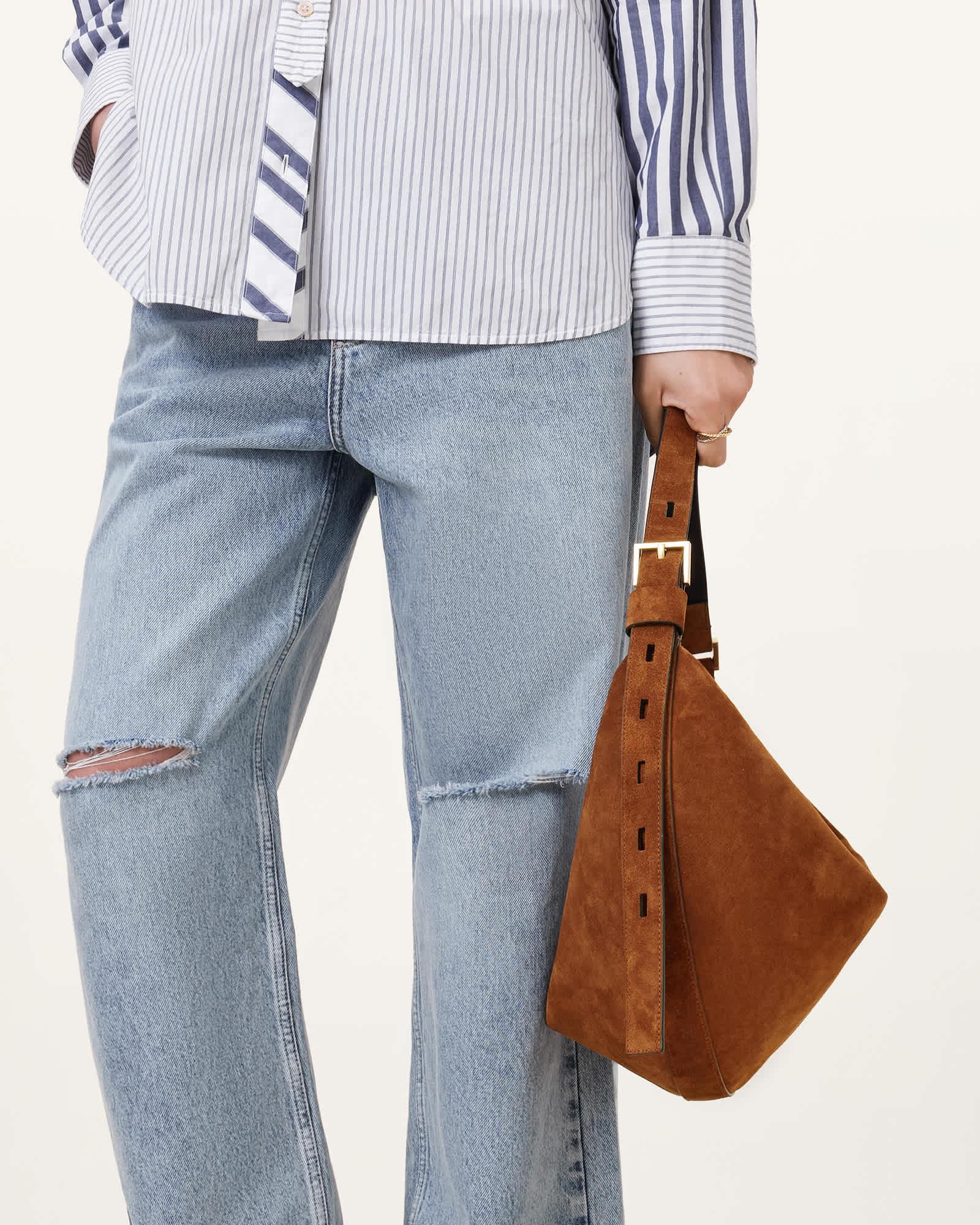 Half Moon Large Suede Crossbody Bag Product Image