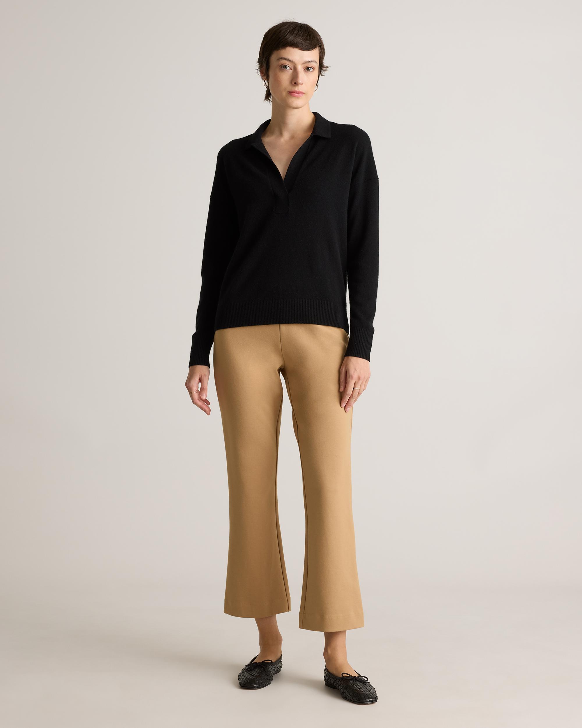 Quince | Women's Double Knit Kick Flare Pants Size XS, Organic Cotton Product Image
