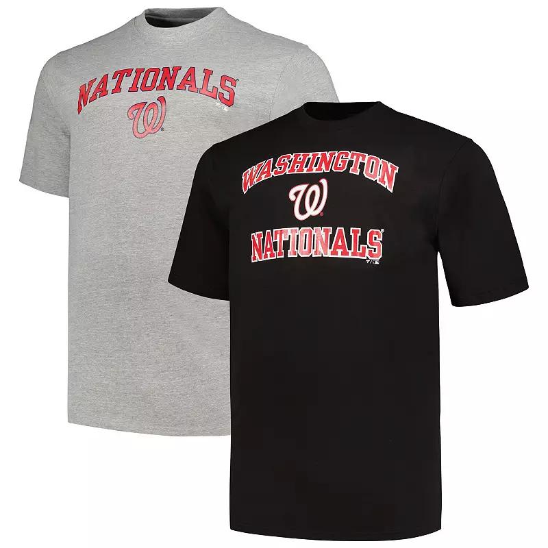 Men's Profile Black/Heather Gray Washington Nationals Big & Tall T-Shirt Combo Pack,  Product Image