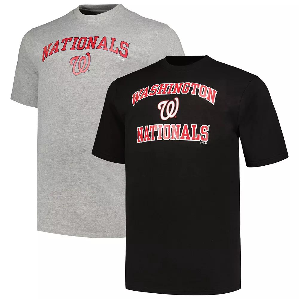 Men's Profile Black/Heather Gray Washington Nationals Big & Tall T-Shirt Combo Pack,  Product Image