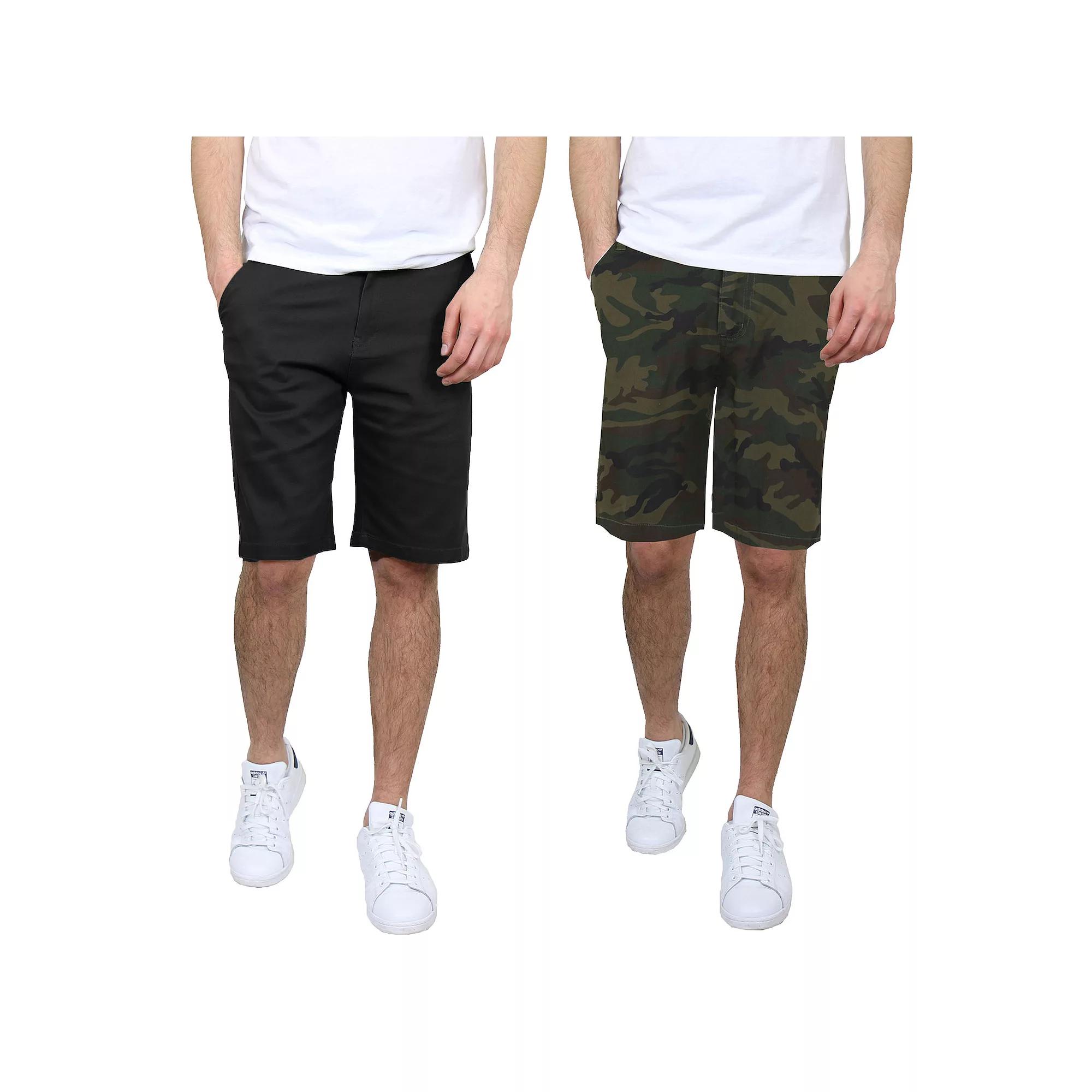 Men's Galaxy 10.5" 5-Pocket Flat-Front Slim-Fit Stretch Chino Shorts 2-Pack,  Product Image