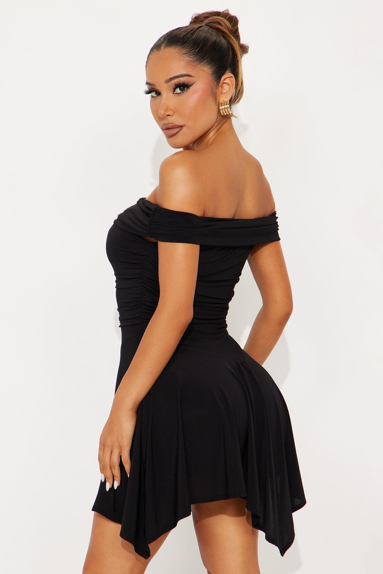 Penelope Off Shoulder Mini Dress - Black Female Product Image